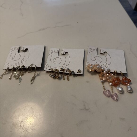 Urban Outfitters Lot of 3 Pair Butterfly Earrings Goldtone NEW - Picture 1 of 4